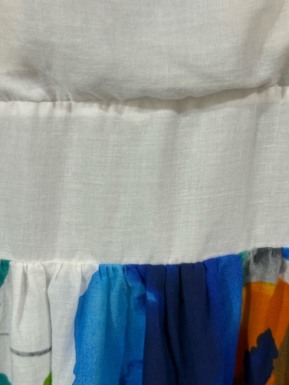 Janette Plus White Bodice Blue & Orange Floral Midi Sundress - Picture 5 of 7
